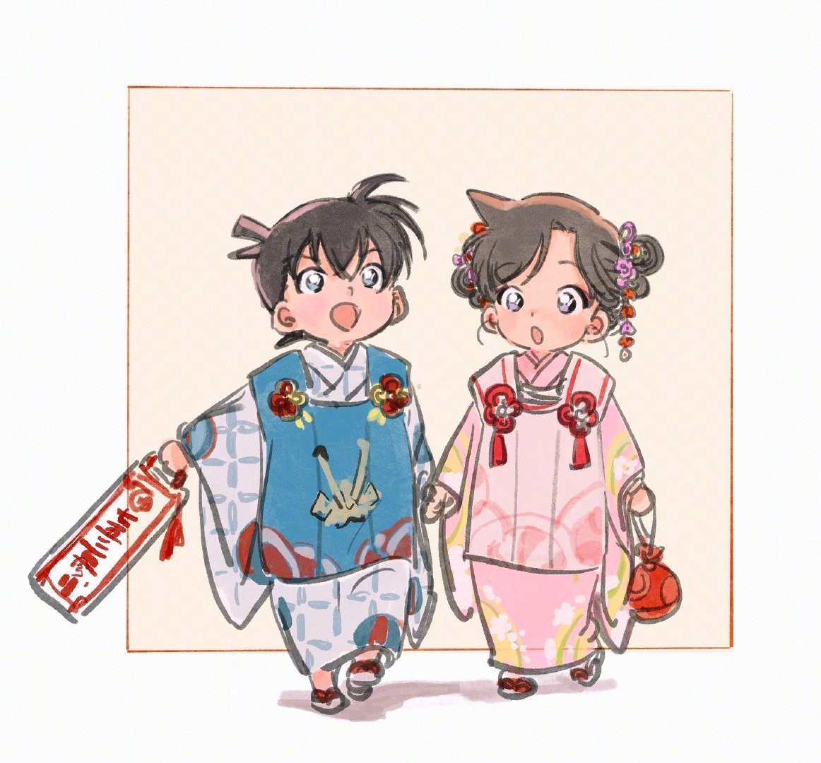 名侦探柯南[超话]新兰&京园&平和，这也太好嗑了！[哇]二次元漫画 x：umi_