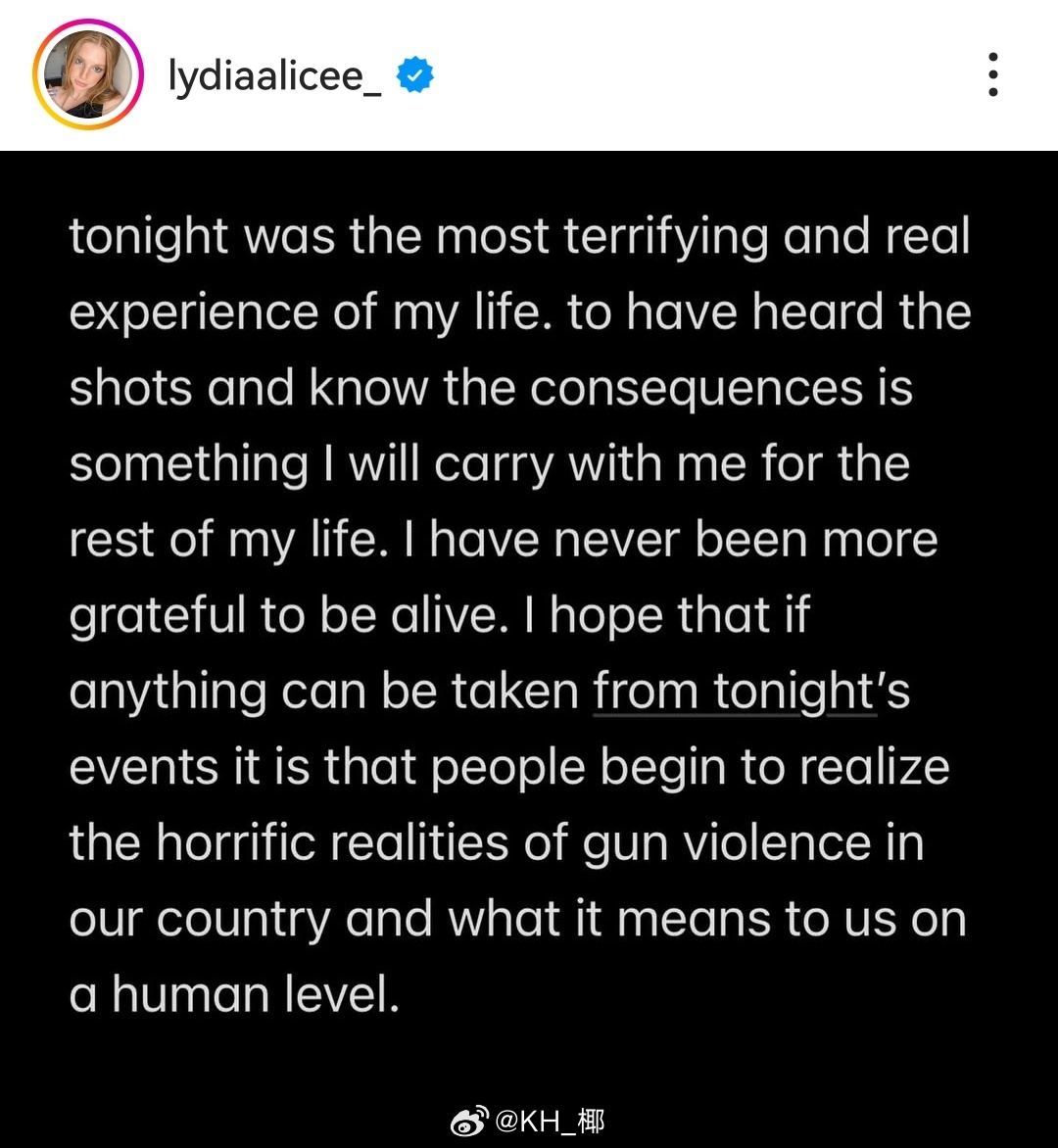 上周日早些时候，美国德州奥斯丁酒吧发生枪击案，奥运冠军Lydia Jacoby过