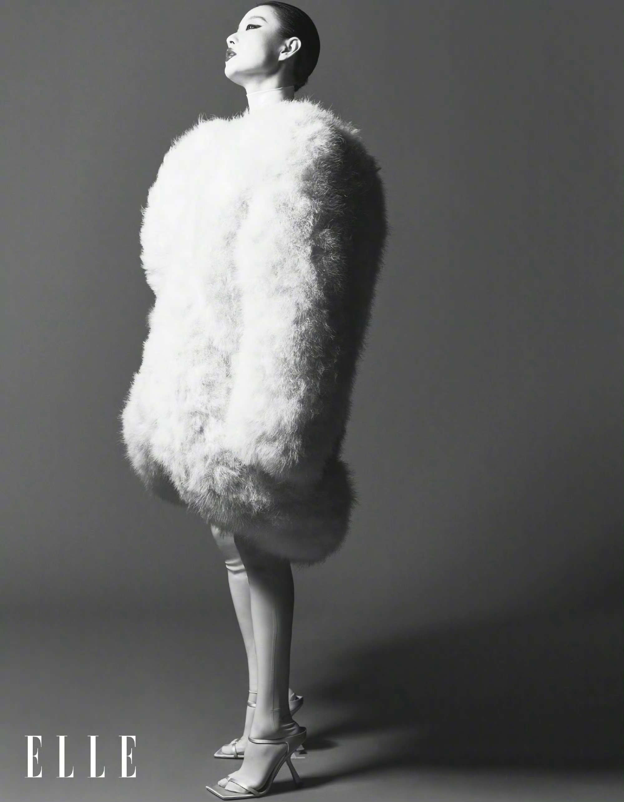 倪妮ELLE开季刊封面戏剧张力大片温柔与野性反差感大片摄影：NICK YANG 