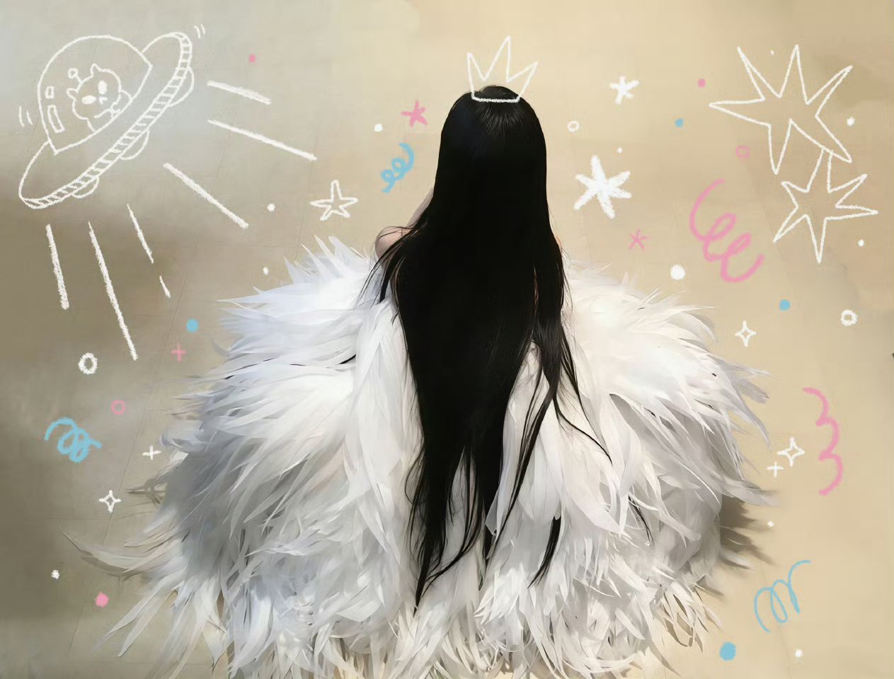 这个背影好美，看得出她是公主