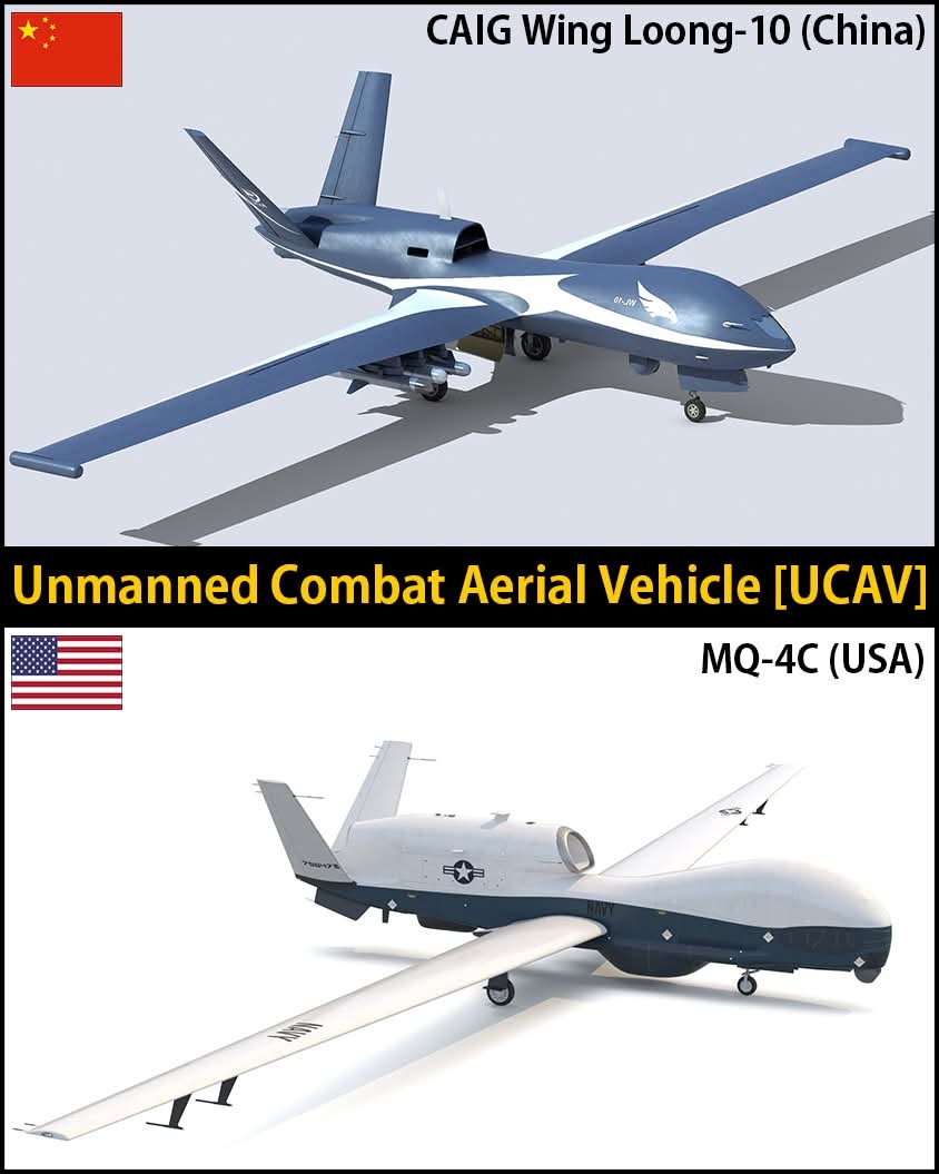 中美无人机对比：翼龙-10与MQ-4C各擅其场无人机