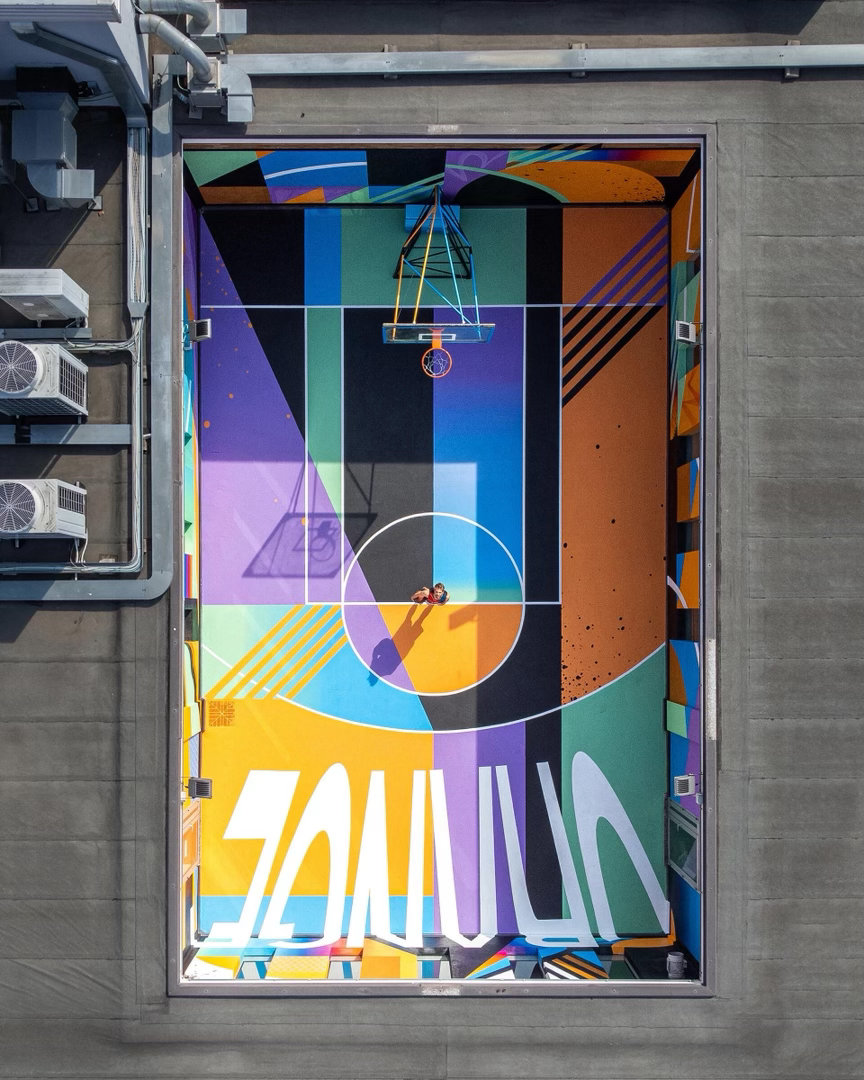 篮天下世界上的美丽球场 你会如何设计自家的篮球场？Images via gumm