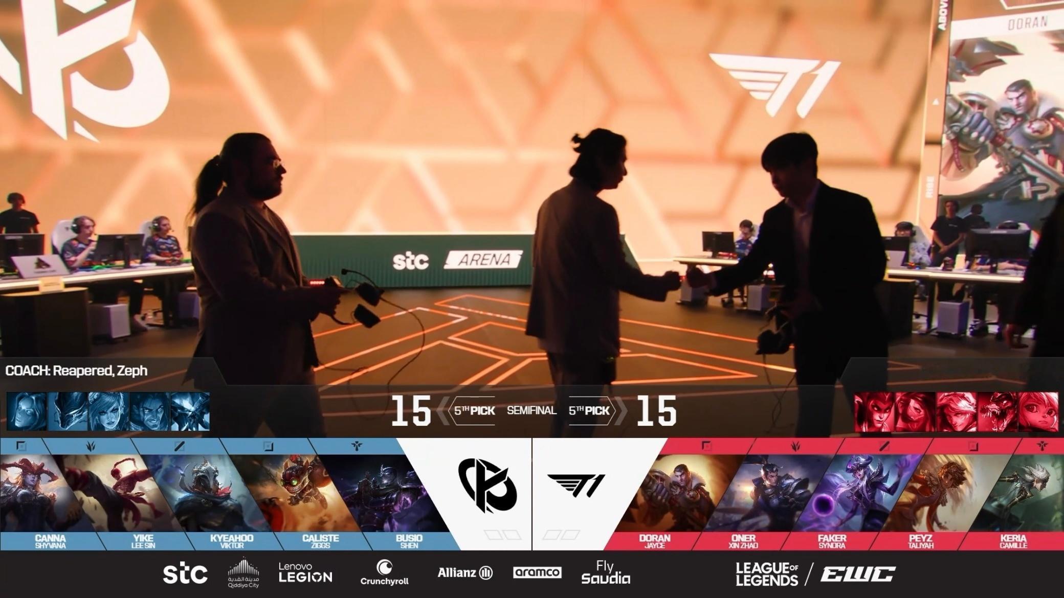 【EWC电竞世俱杯 半决赛】 GAME 01 vs KC第一局BP如下T1T1L