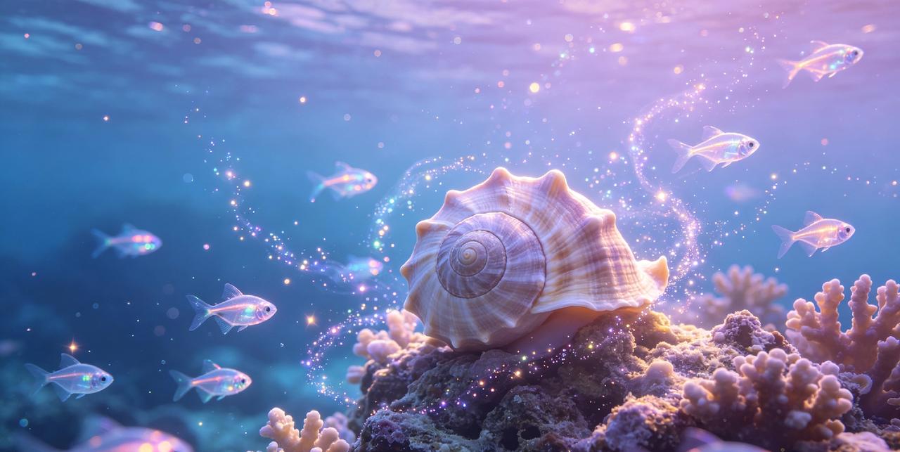 深海藏流光，海螺与鱼共绘浪漫海底秘境
 
治愈梦幻水下治愈视觉短片