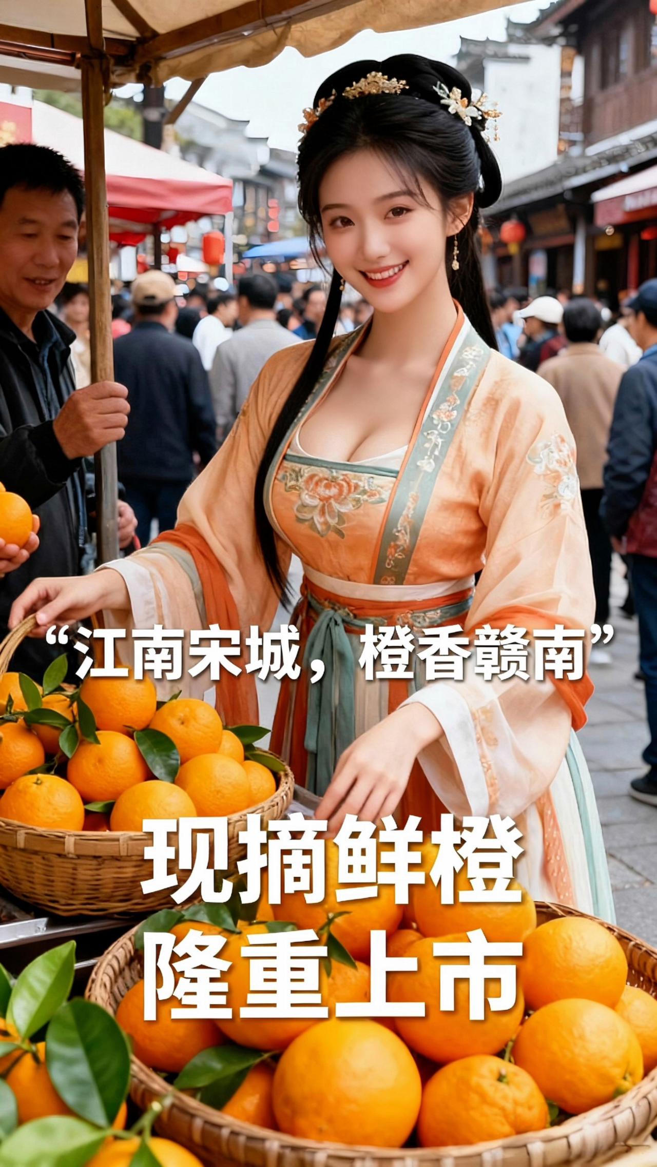 赣南脐橙江南宋城 赣南脐橙之乡 立冬ai摄影写真