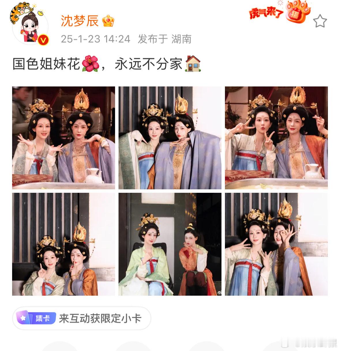 沈梦辰国色姐妹花永远不分家  杨紫沈梦辰国色姐妹花合照  何惟芳有自己的好妹妹，