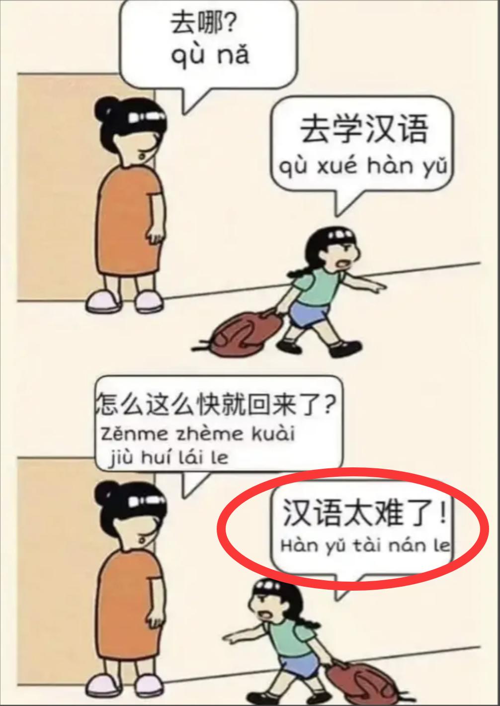 外国人学中文，就是这样被整“疯”的：

“上饭店吃饭”和“下饭店吃饭”，是一个意