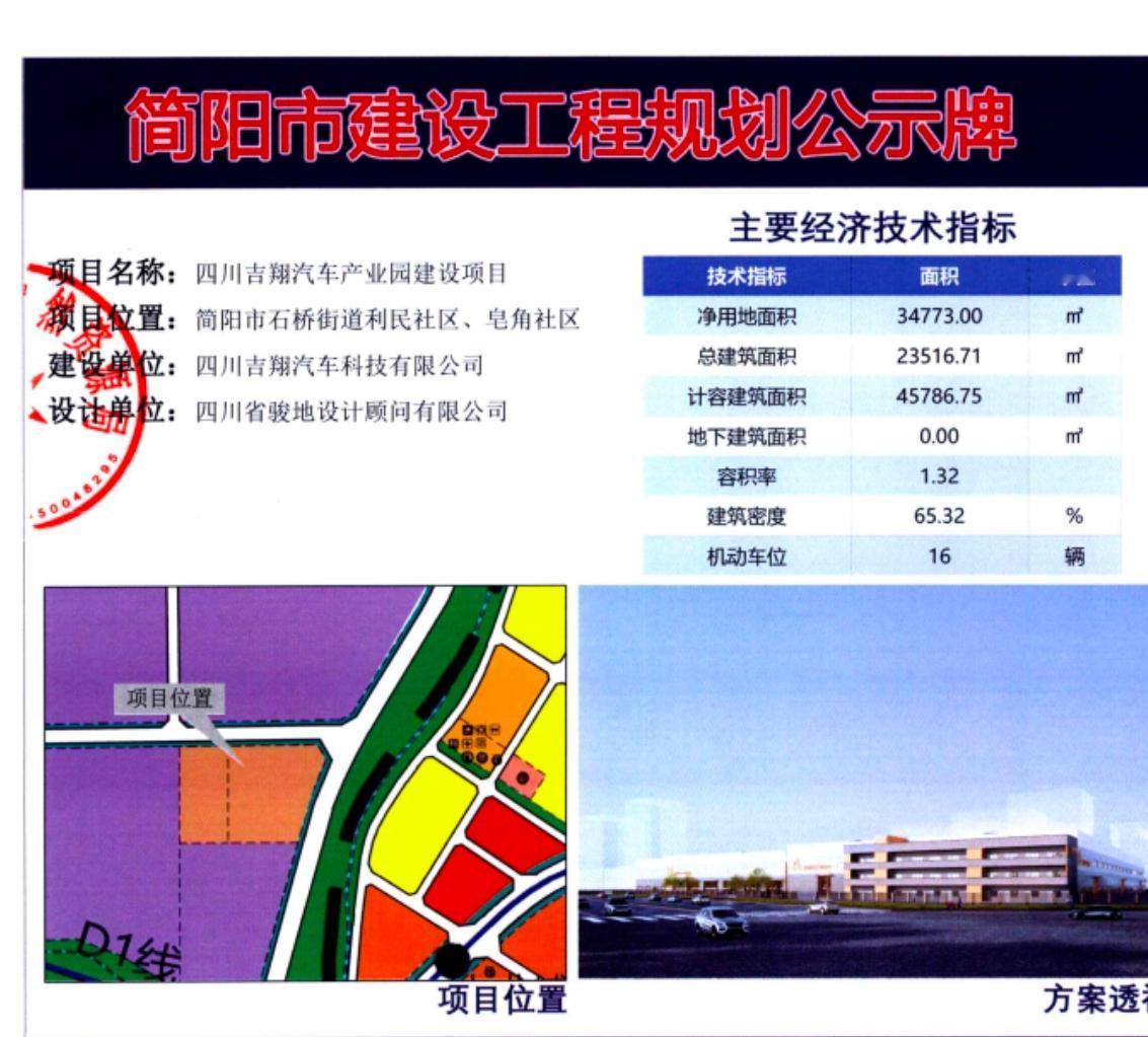 四川吉翔汽车产业园建设项目！四川吉翔汽车产业园建设项目
项目位置：简阳市石桥街道