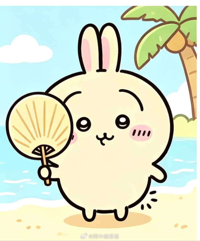动漫吉伊卡哇灵感共创夏日企画乌萨奇的多彩沙滩，我最喜欢浪漫的粉色沙滩啦。图片由a