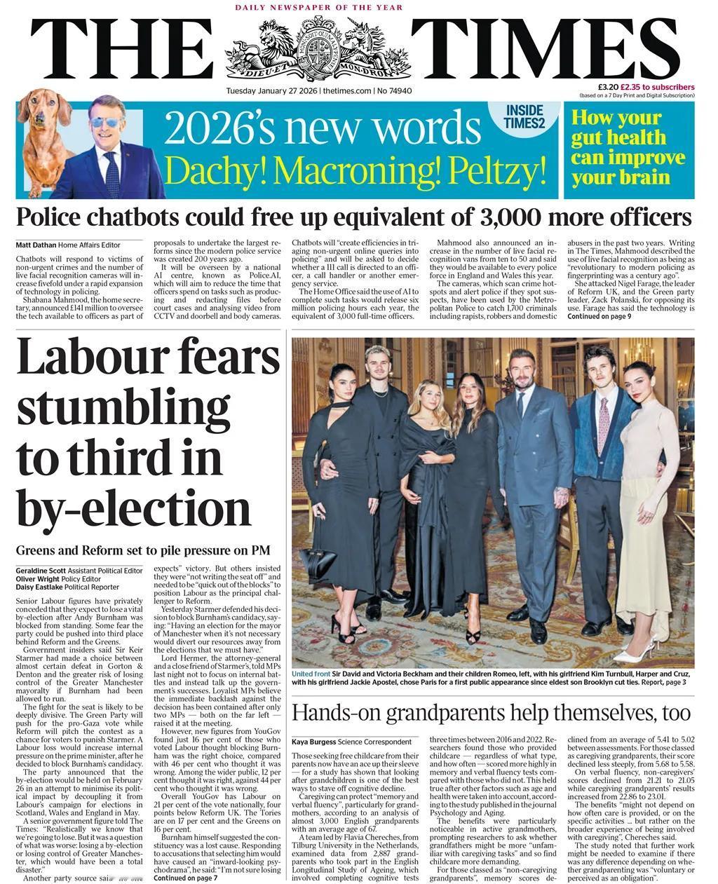 英国执政党-工党高级官员告诉《泰晤士报》，他们担心工党将在戈顿和登顿选区补选中落