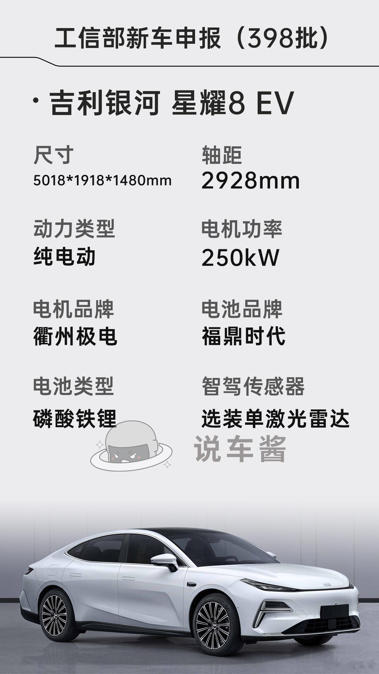 吉利银河星耀8EV 申报工信部公告好奇这个车上市之后，和银河E8的关系会是什么样