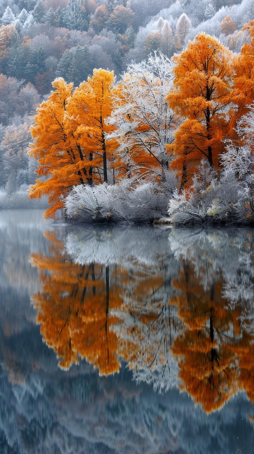 深秋的感觉是淡淡的离别，那冬天的韵味则是静静的重逢。我们在季节的轮回中不断成长，