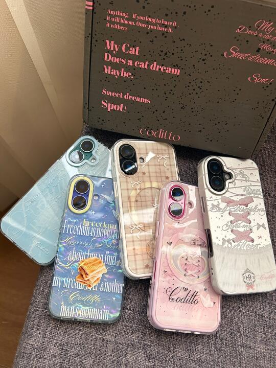 给iphone16五色搭配了高颜值氛围感手机壳！！