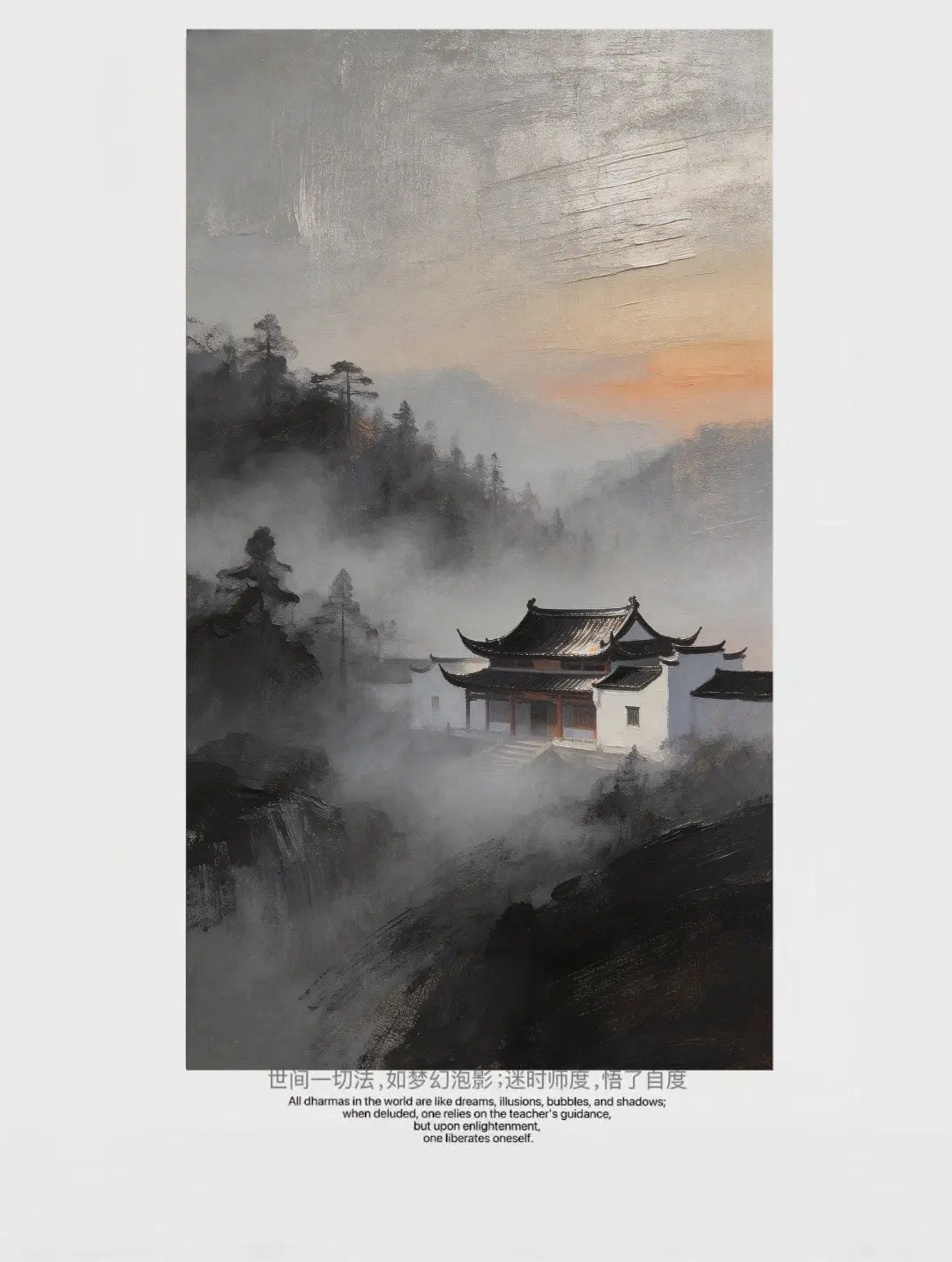 【人间篇 无字书】|原创水墨风油画。山间书院，藏于竹林深处，院中无匾无...