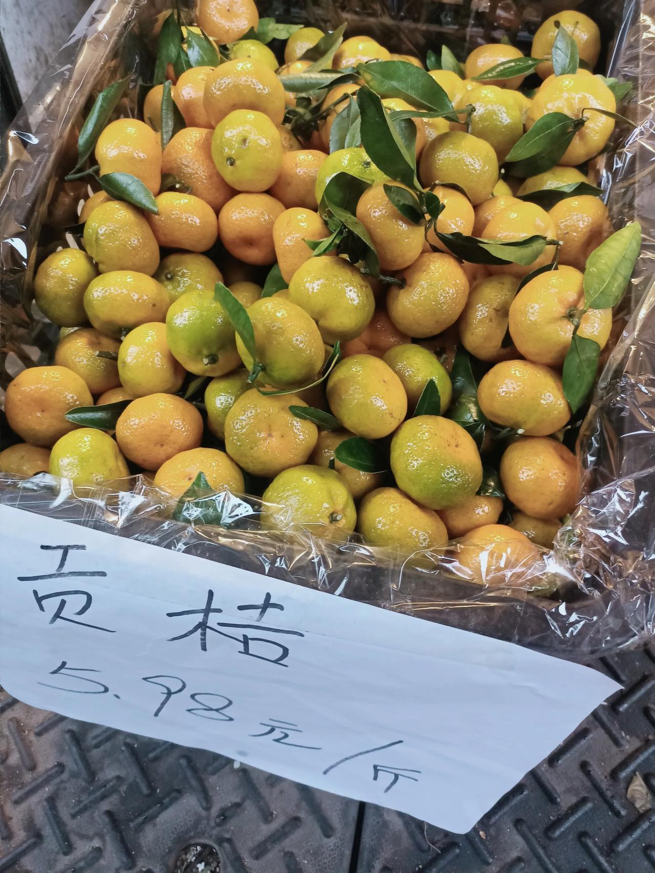 
这种桔子卖6块钱一斤？真没想到这新上市的贡桔卖这么贵，我称了两斤尝一下味道，感