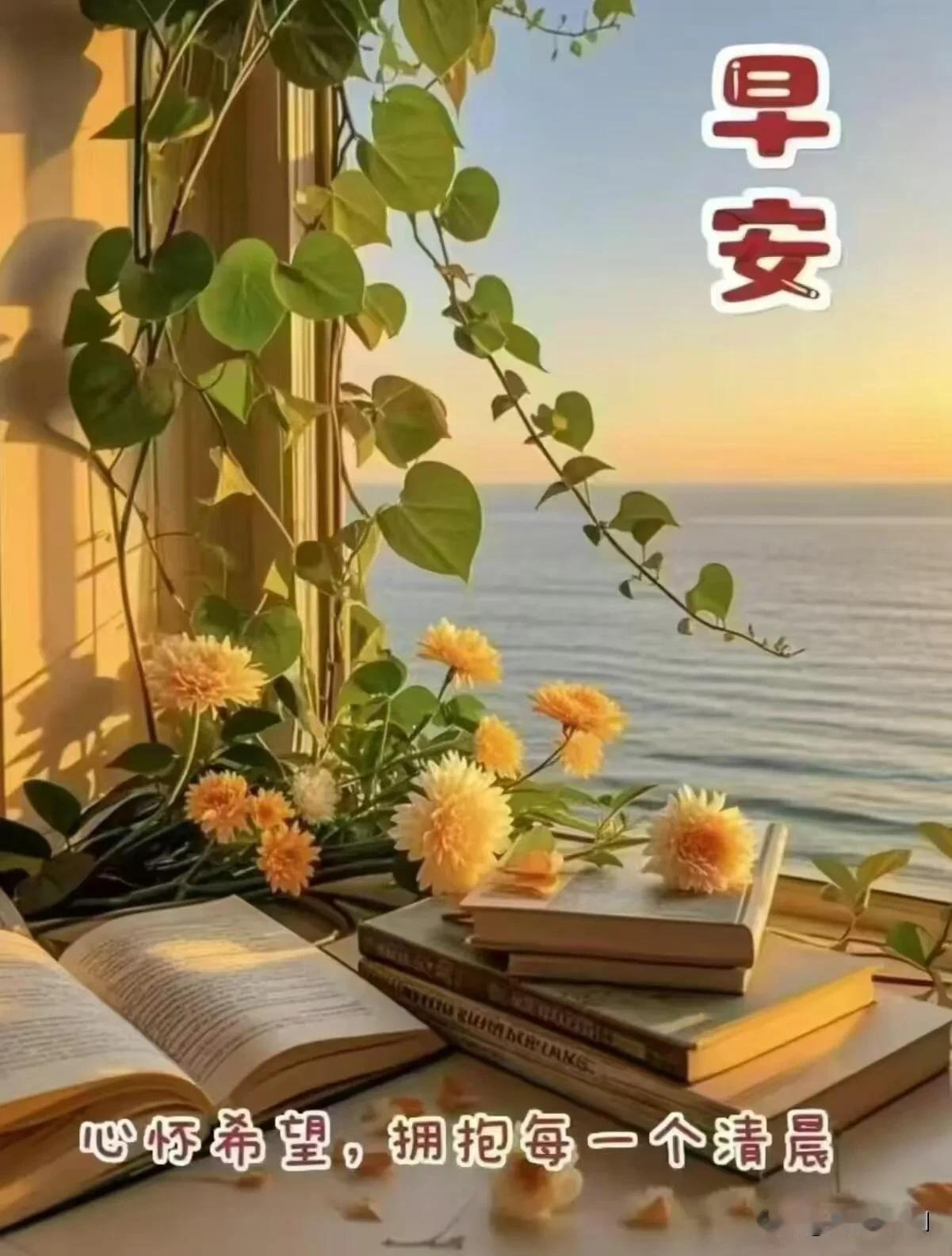 晨光入窗，海风轻扬，心怀希望，拥抱崭新清晨。早安！