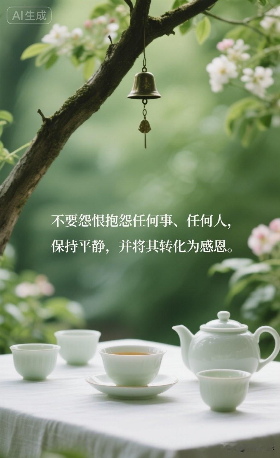 人生建议，不要怨恨抱怨任何事、任何人，保持平静，并将其转化为感恩。

《菜根谭》