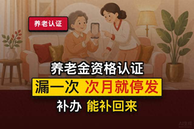 你的养老金资格认证，明年1月起可能停发，补办就能补回来