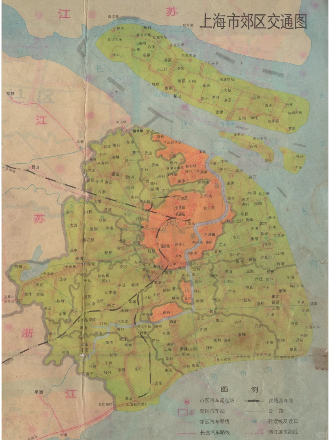 1988年上海市郊区地图