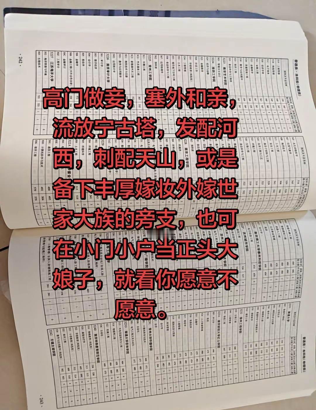 高门做妾，塞外和亲，流放宁古塔，发配河西，刺配天山，或是备下丰厚嫁妆外嫁世家大族