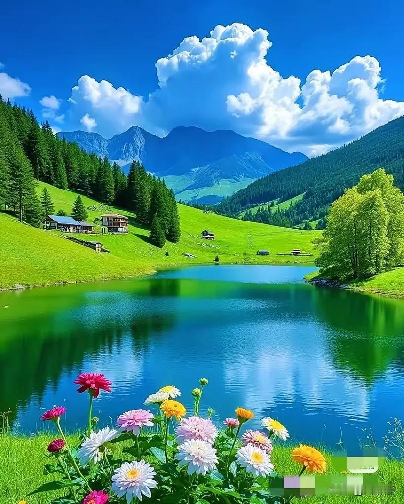 青山隐隐铺春景，
绿水潺潺向夏流。
横批：《铺春景与向夏流》