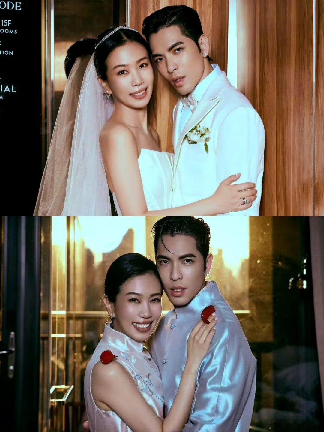 #萧敬腾在婚礼上泪流满面# 萧敬腾在婚礼上深情告白林有慧，两个人要一直幸福下去呀