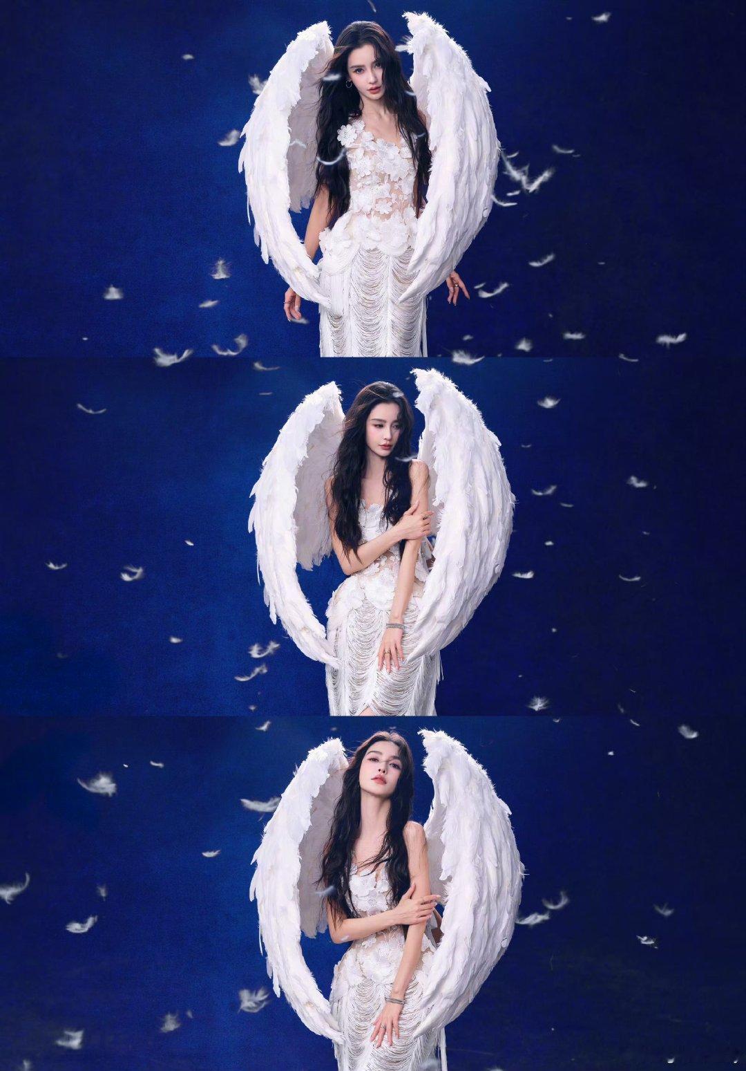 Angelababy美成天使了太美了！！baby这就是真的天使吧 