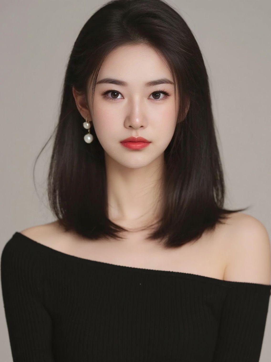 AI珍珠黑裙写真