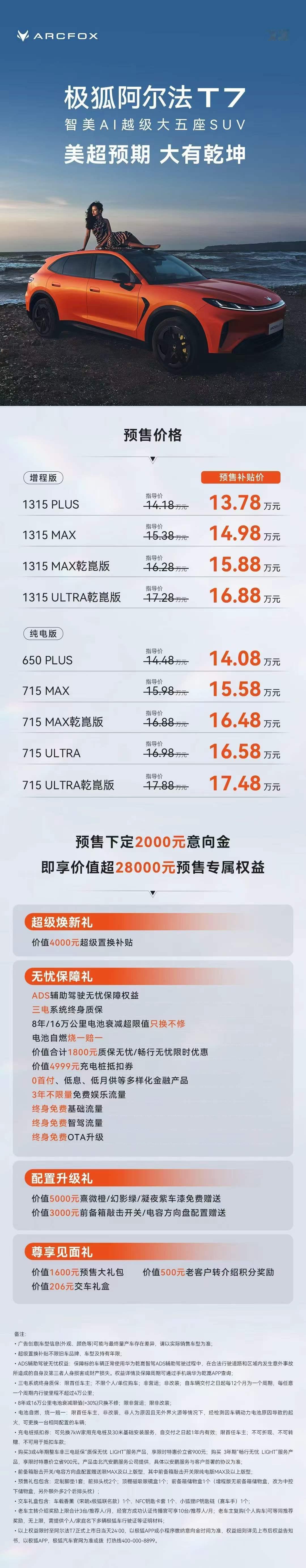 正式开启预售
预售补贴价13.78万元—17.48万元
