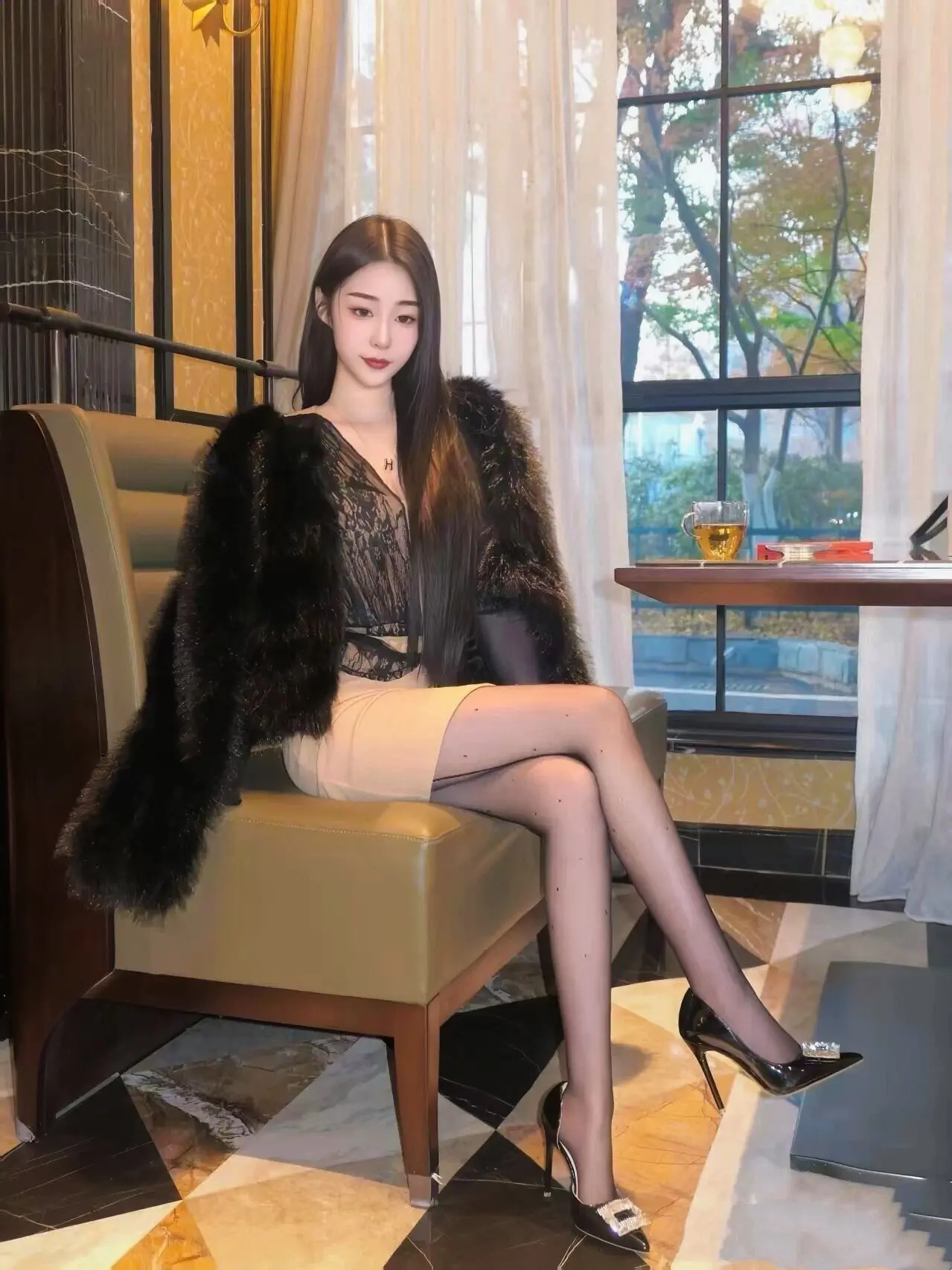 性感美女 腿精本精 冬日穿搭