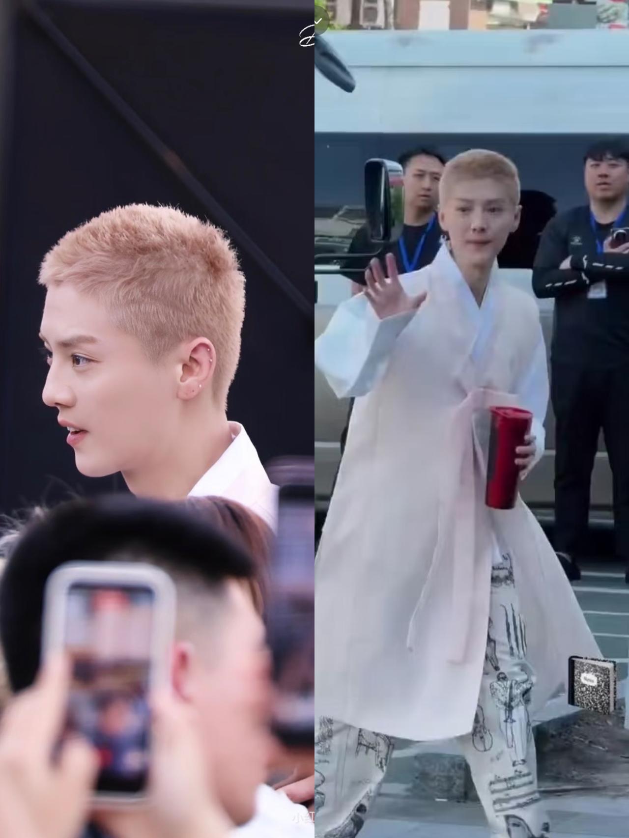 一个男明星，因为常年漂染，发质坏了。

他去剃了个寸头。

就这么个事。
