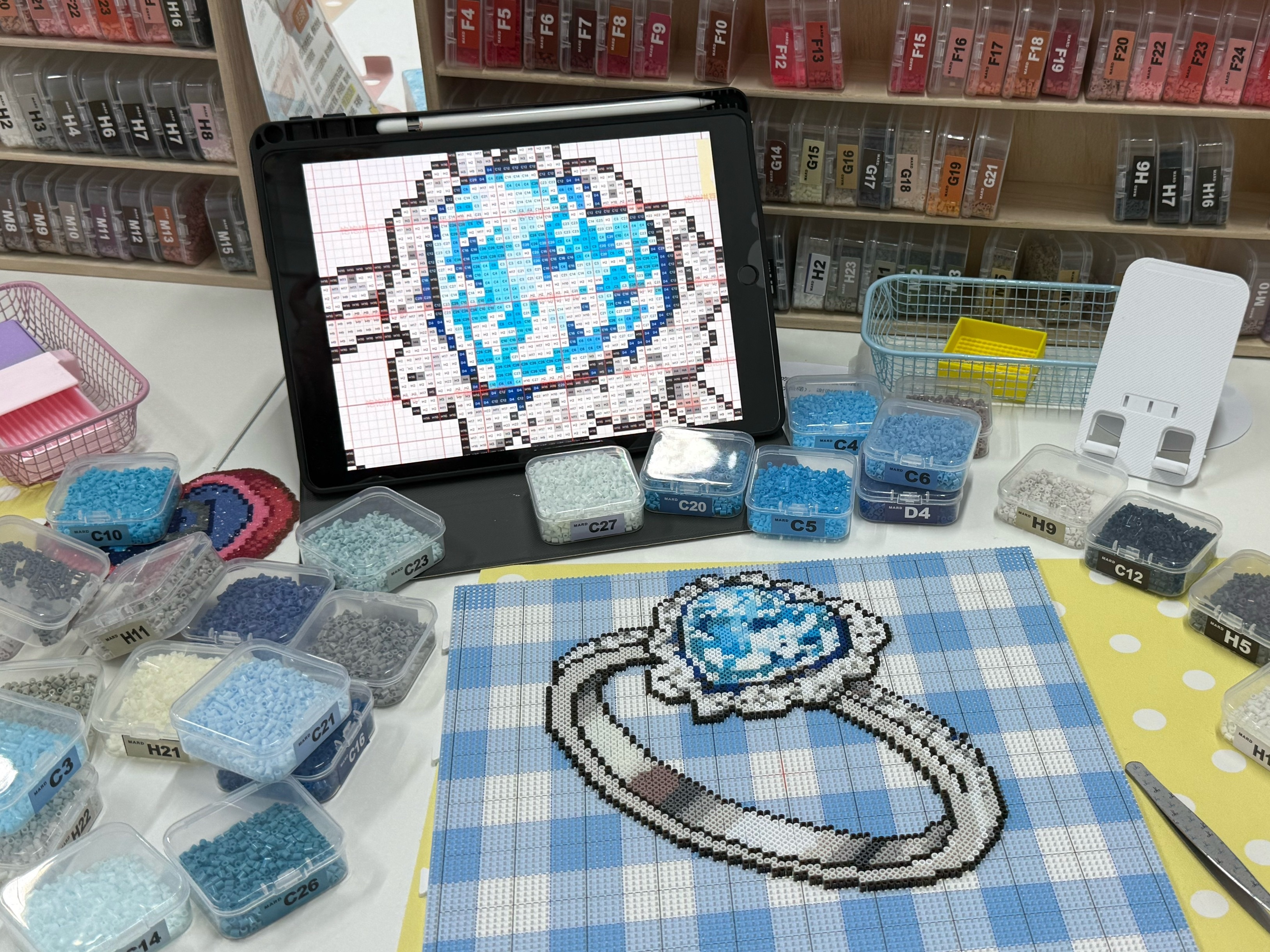 拼豆拼一晚上只为给小咪拼💍