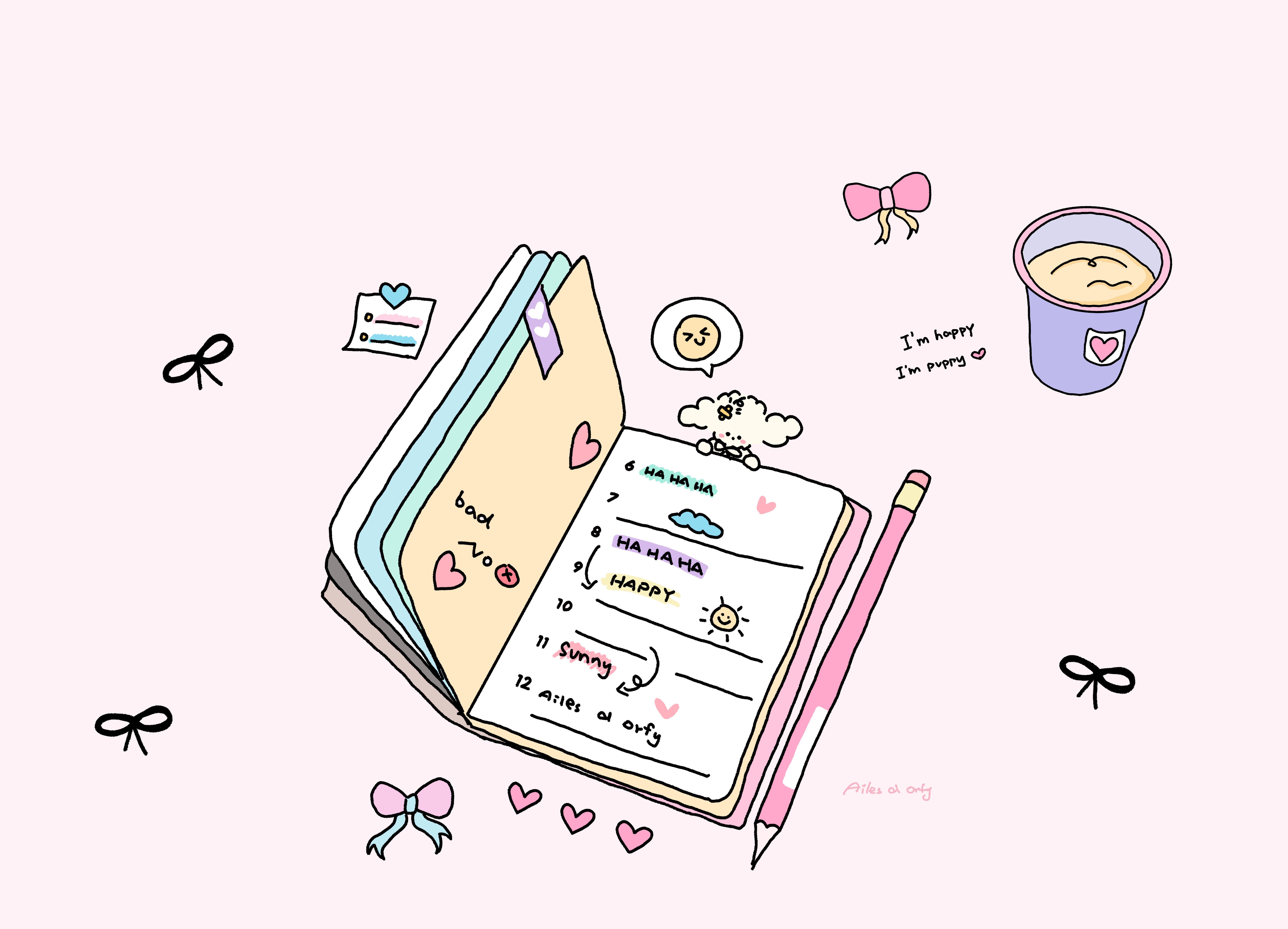 🌷浪漫情侣小狗🎀iPad平板壁纸💗 ​​​