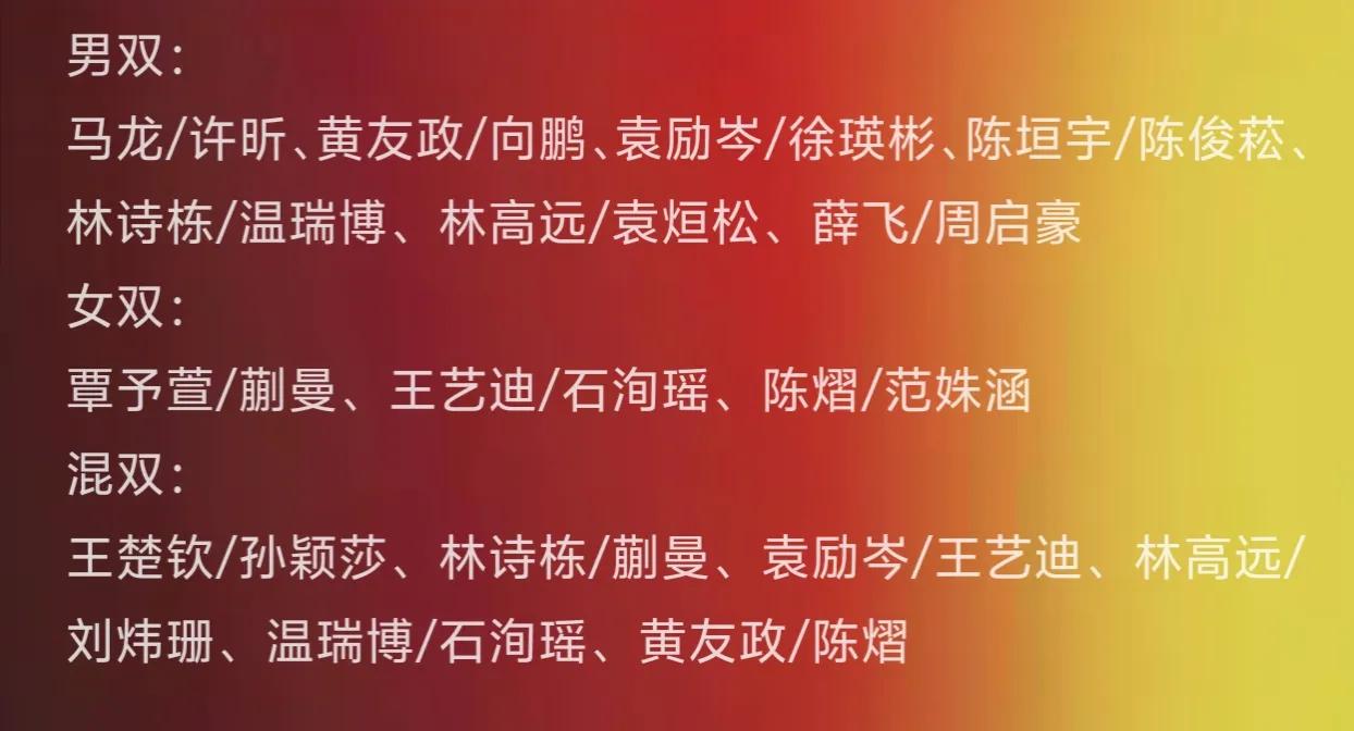 全国乒乓球锦标赛双打，
今天（7月13日）13点，
资格赛第一轮就开打了，
资格