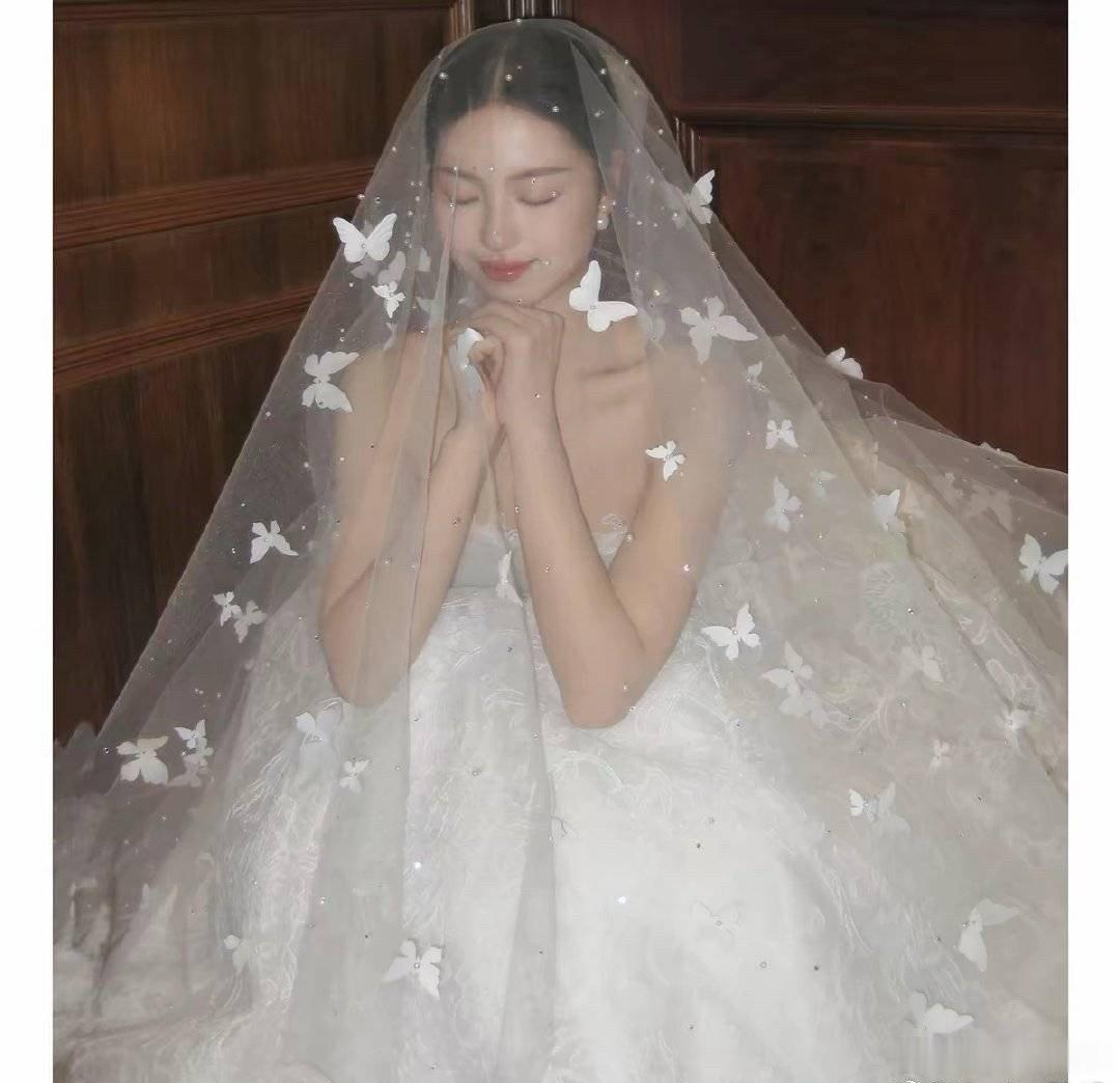好好看吧蝴蝶 婚纱 橙色手捧花 