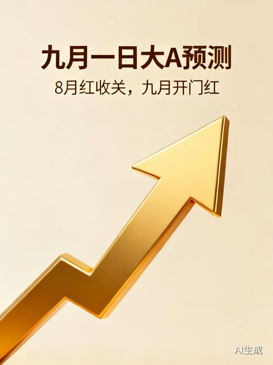 九月一日大A預测：
8月红收关，九月开门红