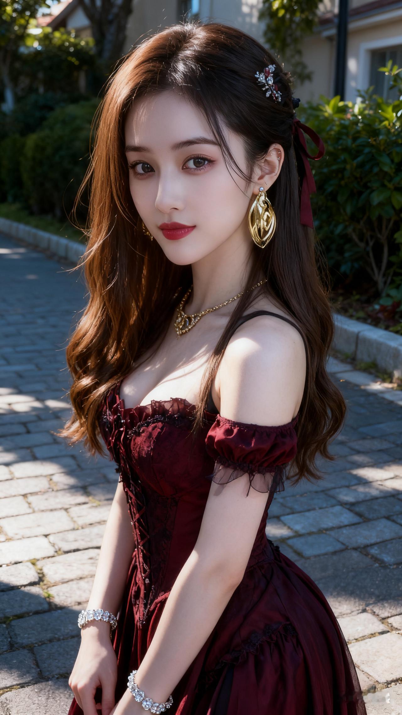 优雅红裙，复古风尚，惊艳时光！