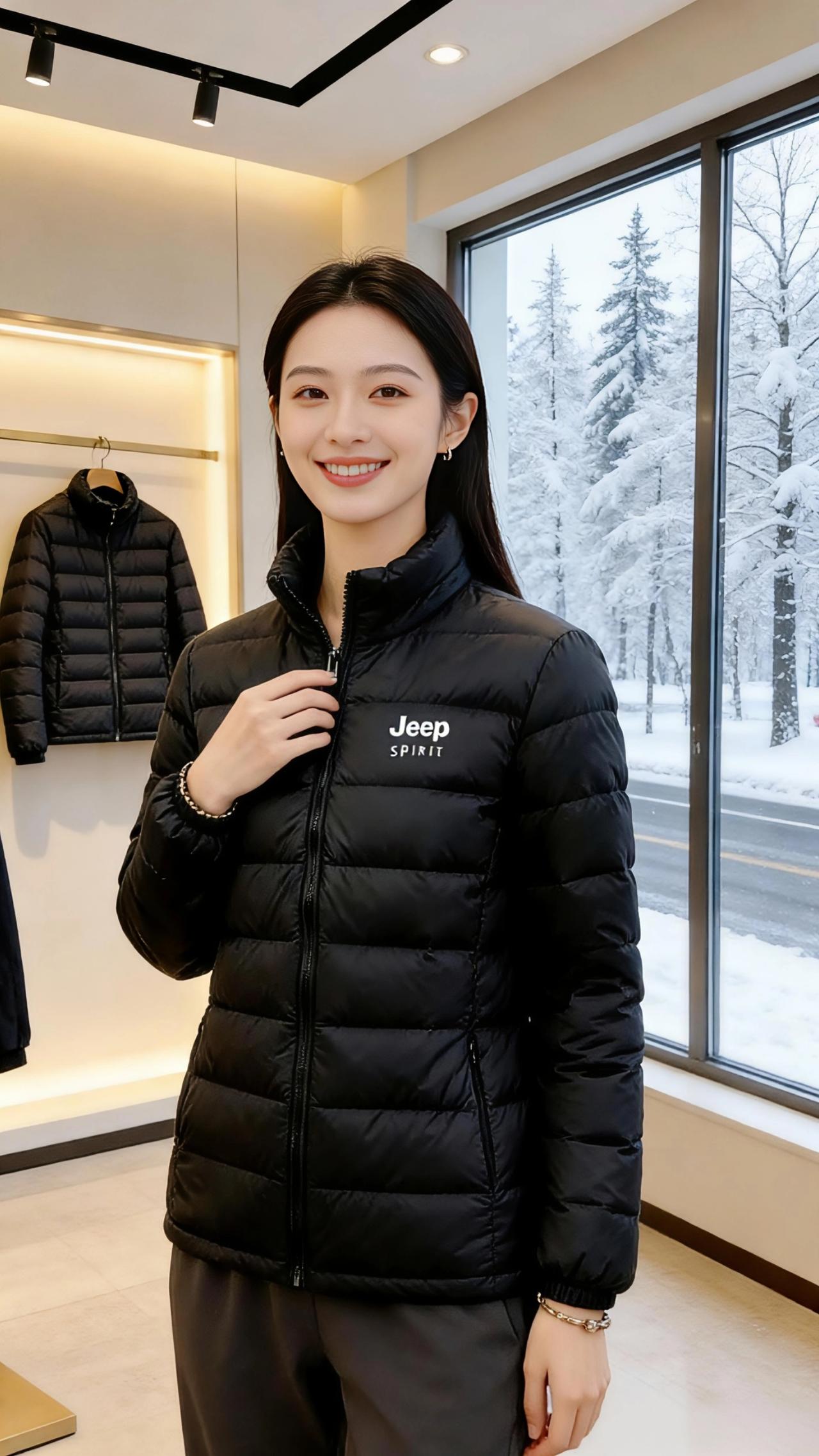 雪落衣间
 
当窗外的雪絮簌簌漫过松枝，把整条街酿成一幅素白的画，试衣间的暖光恰