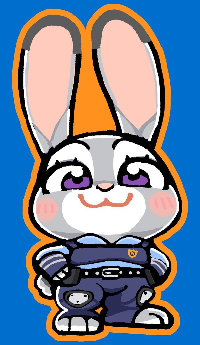 「大川ぶくぶ」老师新绘朱迪与尼克。疯狂动物城2