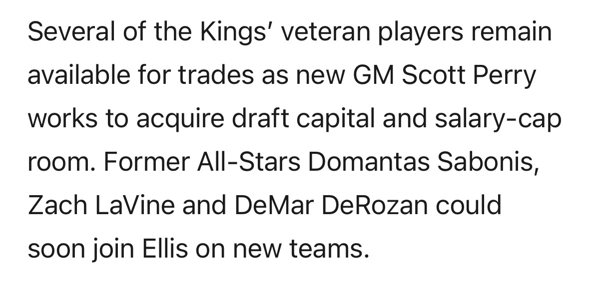 Amick：国王新任总经理斯科特·佩里正全力囤积选秀资产、释放薪资空间，球队多名