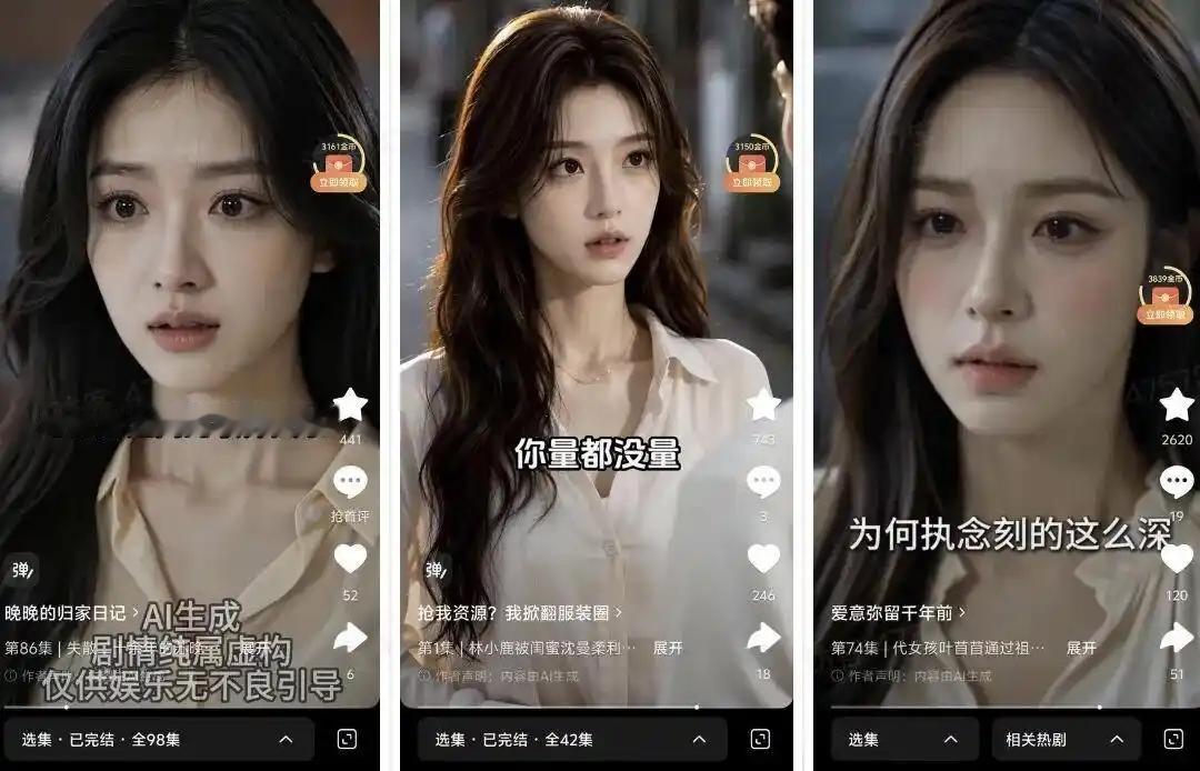 AI短剧最近出现了一个越来越明显的问题：男女主角长得越来越像，甚至不同年龄、不同