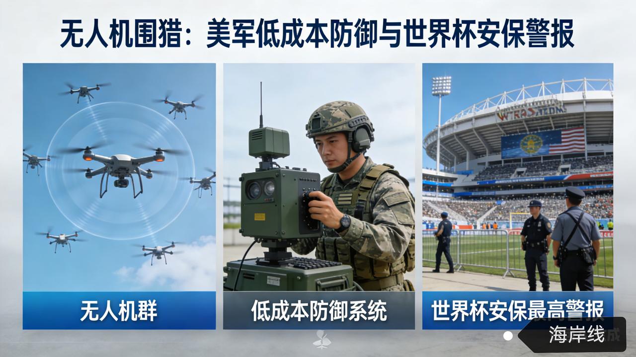 无人机围猎！美军急推低成本防御，世界杯安保拉响最高警报
 
五角大楼发布反无人机