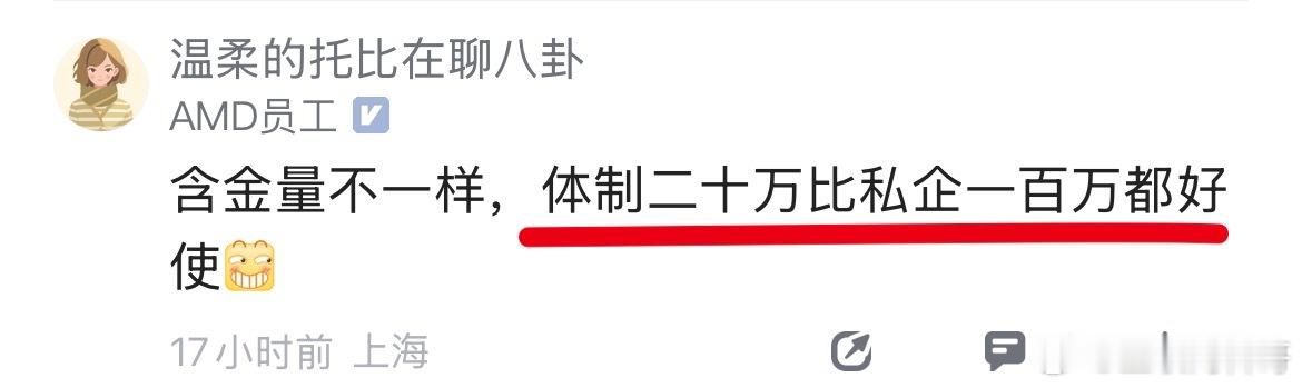 网友对体制内20万和体制外100万的认知！ ​​​