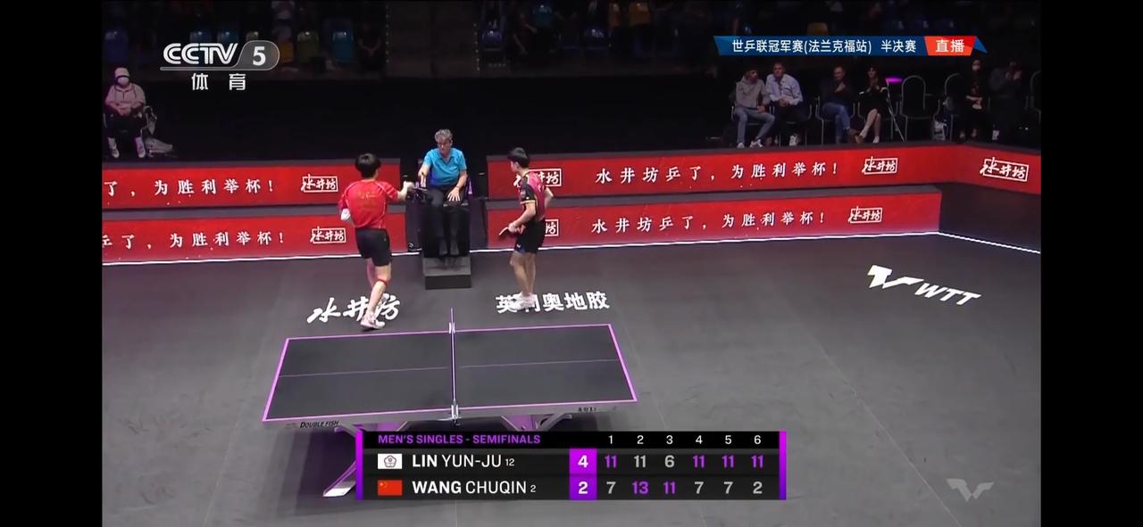 超级大冷门！王楚钦以2比4不敌林昀儒无缘法兰克福冠军赛男单决赛！其中第六局更是惨