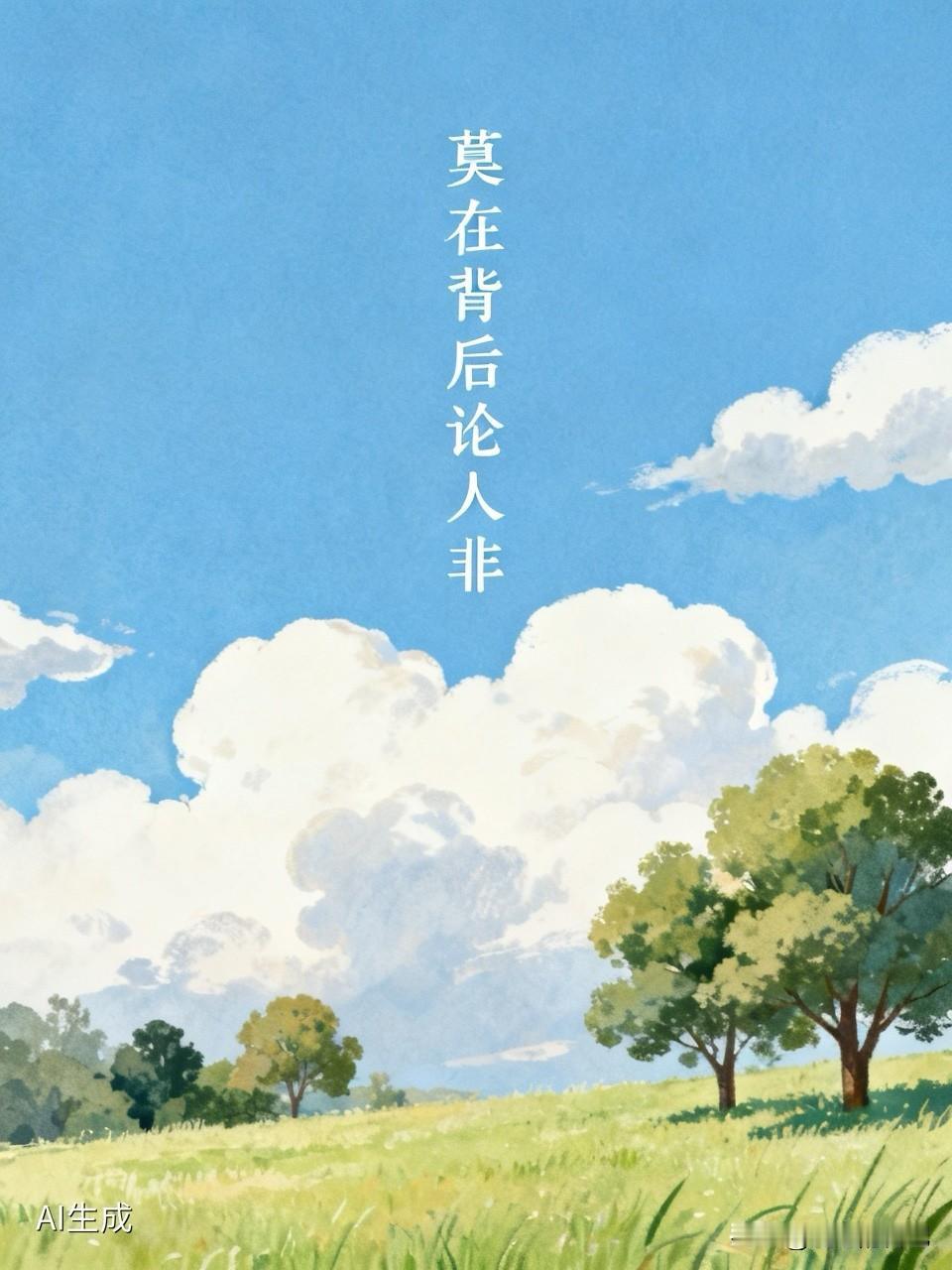 我不喜欢背后议论别人，而且我特别讨厌几个人凑在一起议论别人，一，对自己没有好处，