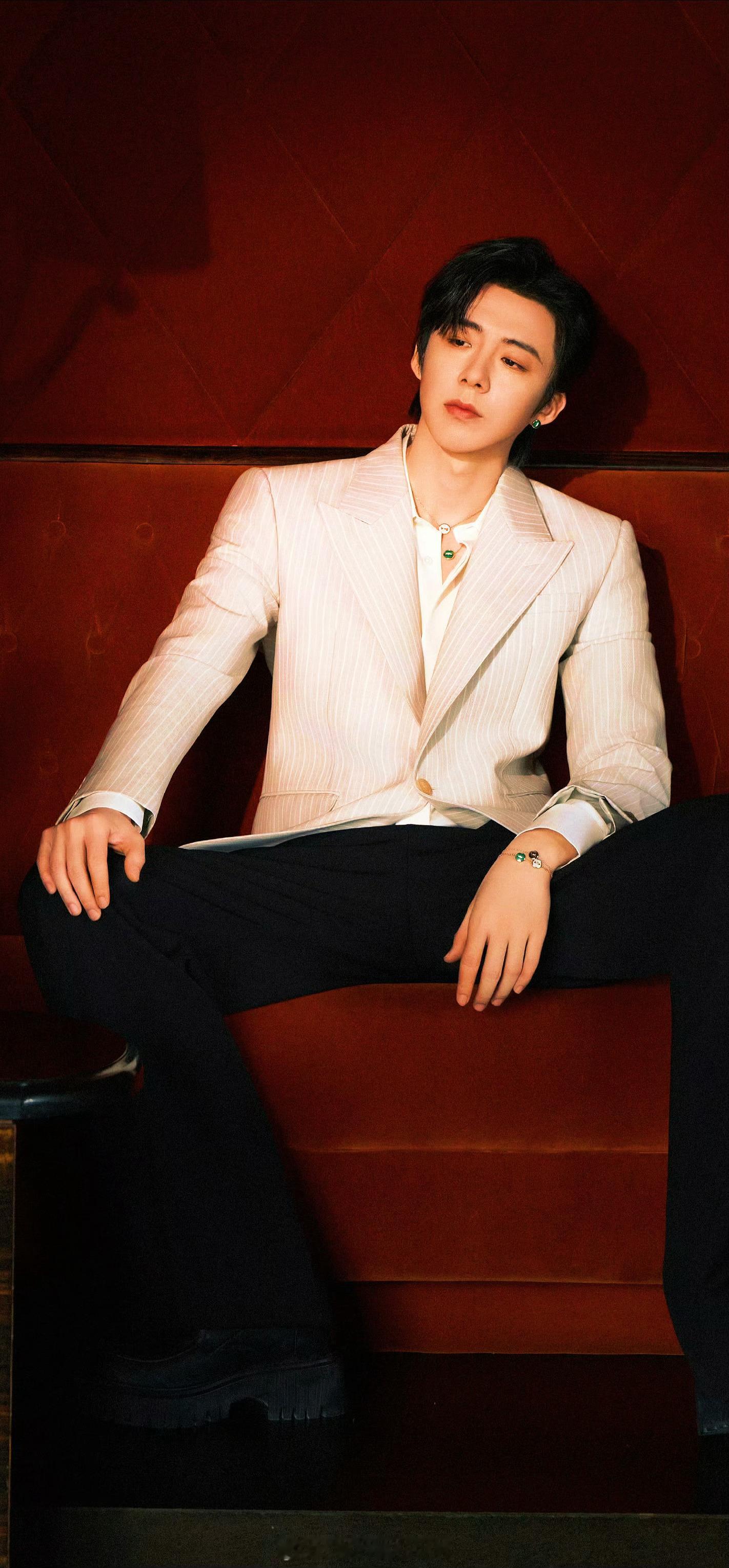 刘宇宁的2025巡演 🐾刘宇宁玫瑰丛生 🐾摩登兄弟 红绒衬浅纹，绿钻落肩颈。