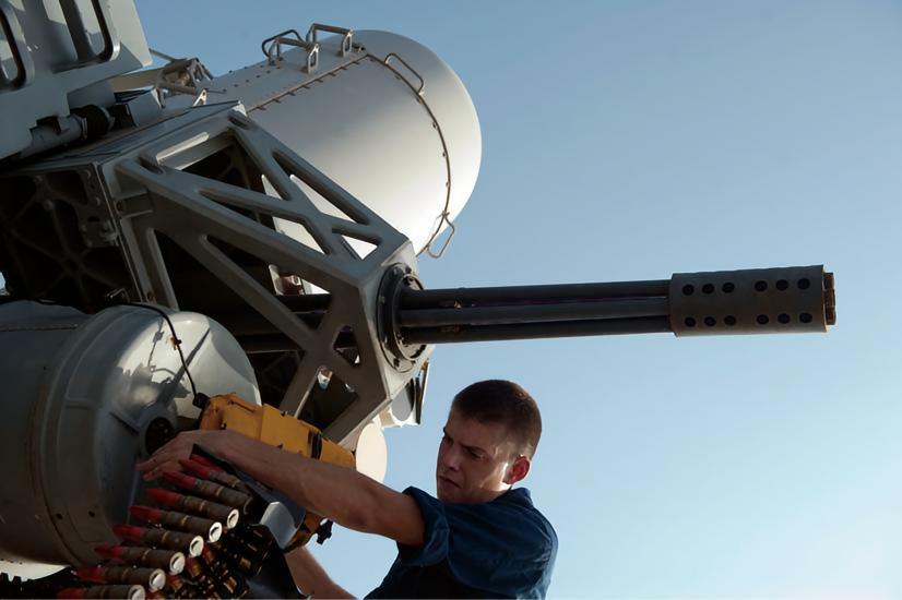 每天认识一件兵器 美国“密集阵”近程防御武器系统“密集阵”（Phalanx）是一