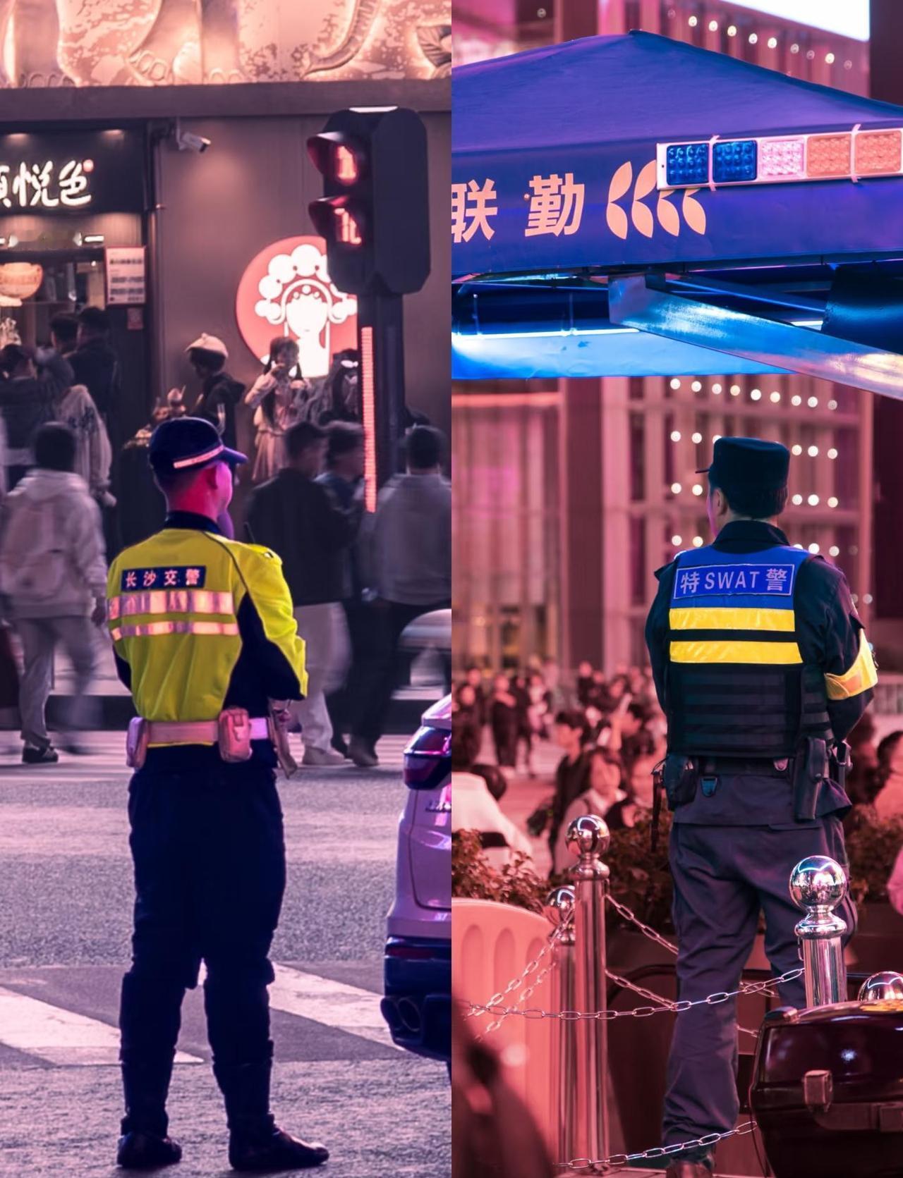 长沙民警的对视
帅就完了，致敬🫡人民警察为人民 第一视角扫街 为人民服务