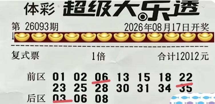 一张万元顶级大票，也才拿到末等奖，真可谓得不偿失。
这是一张第93期体彩超级大乐