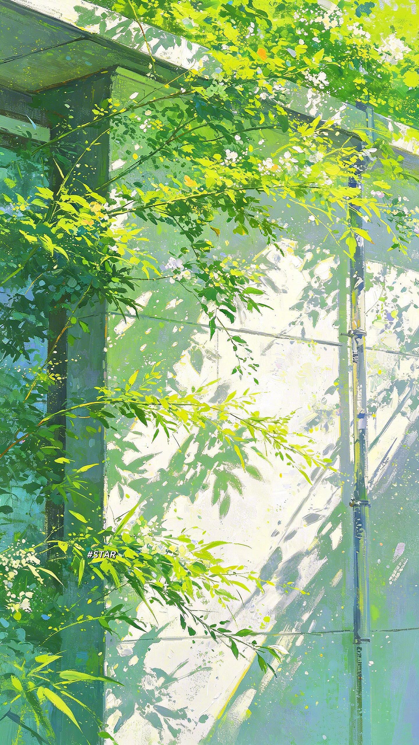 风携树影，栖于夏日庭院。 